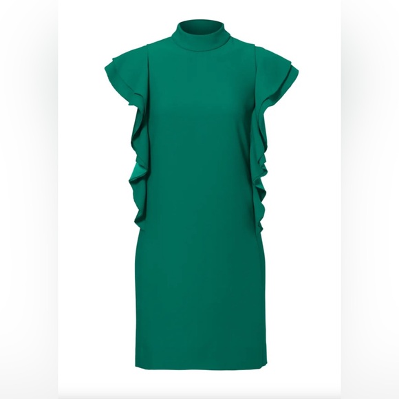 Kate Spade Emerald Green Satin Crepe Flutter Sleeve Shift Dress Size 00 XS $398 - Picture 15 of 15
